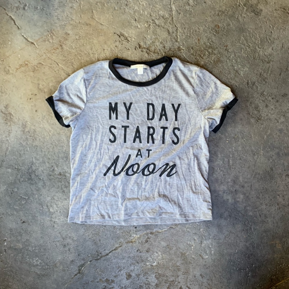 Small Miami T-Shirt “Day Starts at Noon”